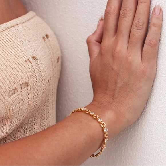 Bracelet for Women 14K Gold Plated Dainty Chain Simple Jewelry Cute Handmade Min - Picture 4 of 5